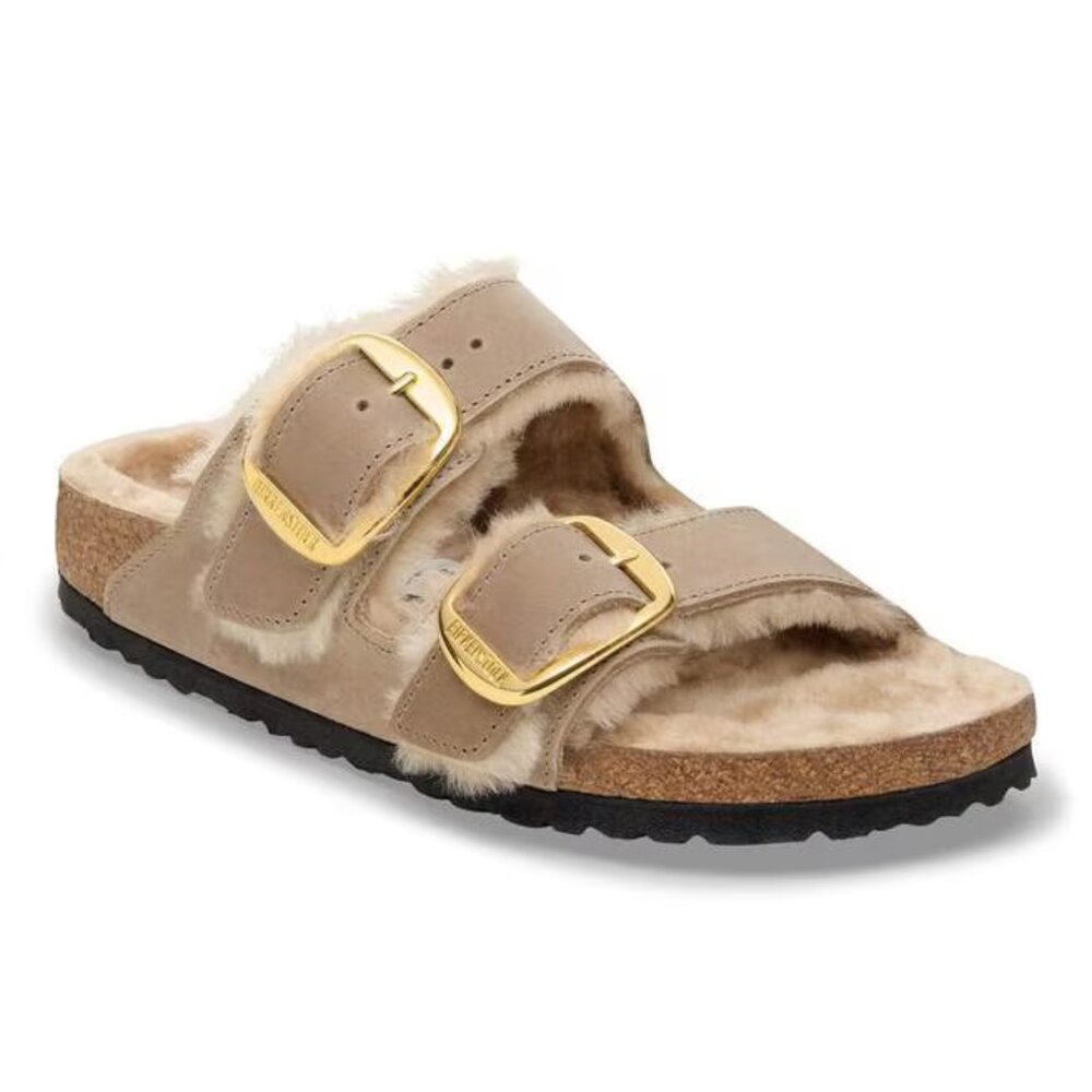 Birkenstock Arizona Big Buckle Shearling Color: Tobacco Brown